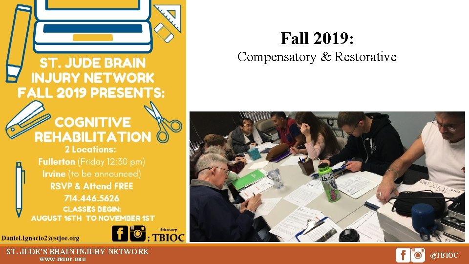 Fall 2019: Compensatory & Restorative ST. JUDE’S 5/16/2019 BRAIN INJURY NETWORK WWW. TBIOC. ORG