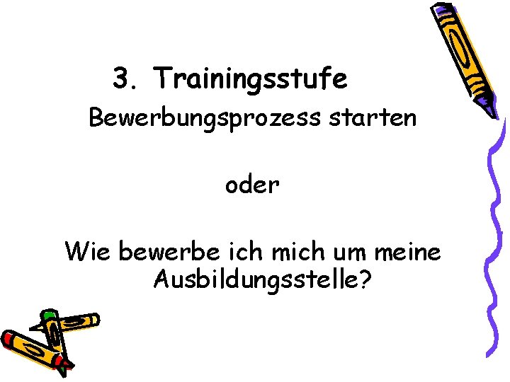 3. Trainingsstufe Bewerbungsprozess starten oder Wie bewerbe ich mich um meine Ausbildungsstelle? 