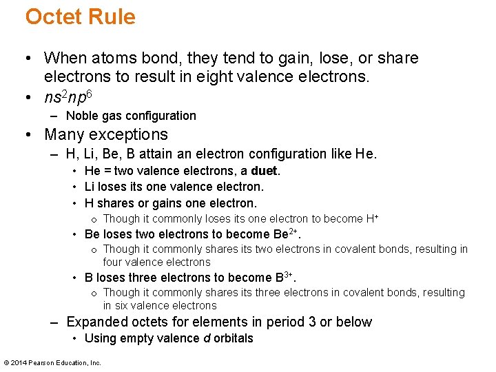 Octet Rule • When atoms bond, they tend to gain, lose, or share electrons