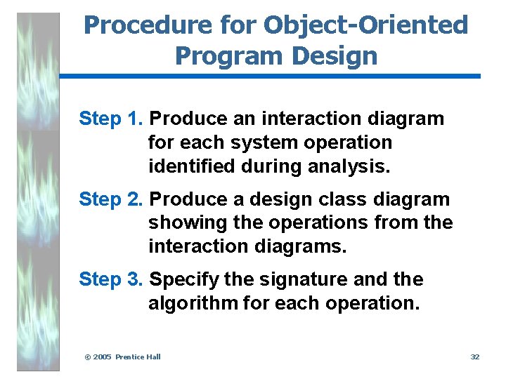 Procedure for Object-Oriented Program Design Step 1. Produce an interaction diagram for each system