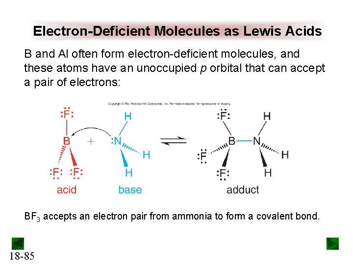 Electron-Deficient Molecules as Lewis Acids B and Al often form electron-deficient molecules, and these