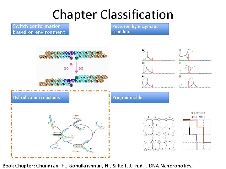 Chapter Classification Switch conformation based on environment Powered by enzymatic reactions Hybridization reactions Programmable