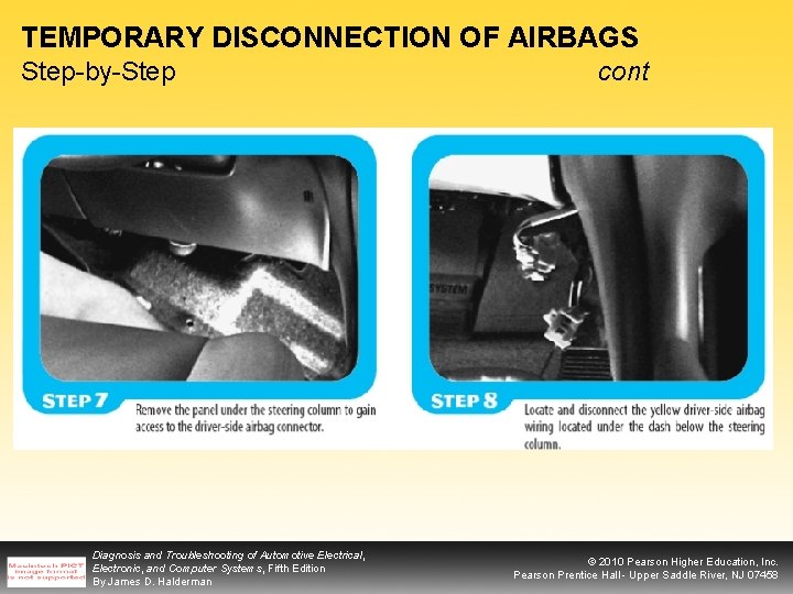 TEMPORARY DISCONNECTION OF AIRBAGS Step-by-Step Diagnosis and Troubleshooting of Automotive Electrical, Electronic, and Computer