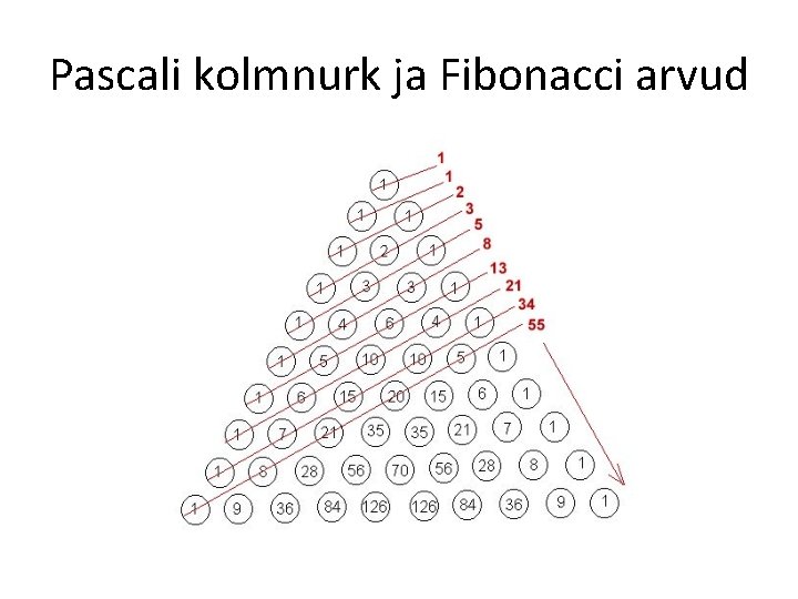 Pascali kolmnurk ja Fibonacci arvud 