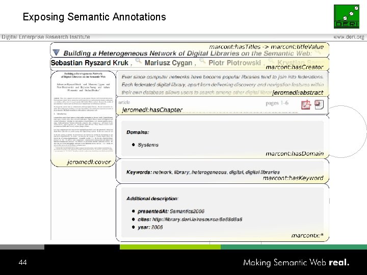 Exposing Semantic Annotations 44 