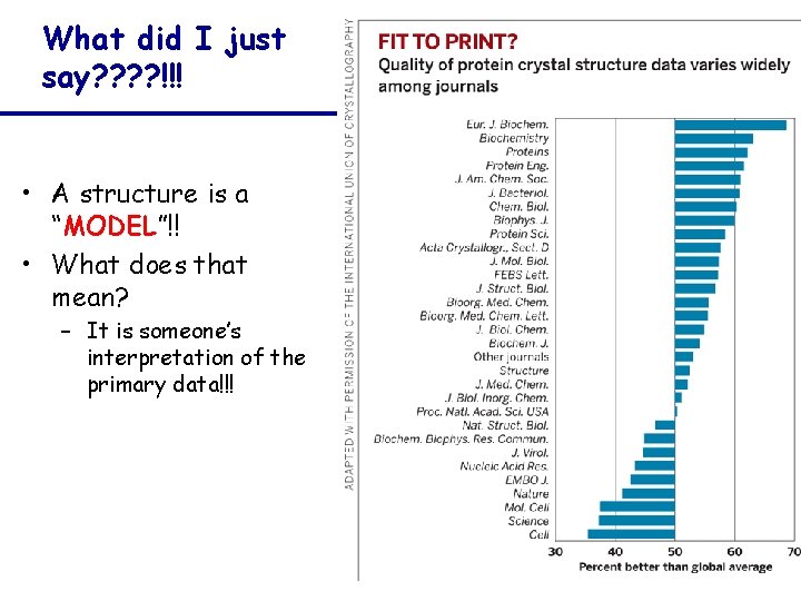 What did I just say? ? !!! • A structure is a “MODEL”!! •