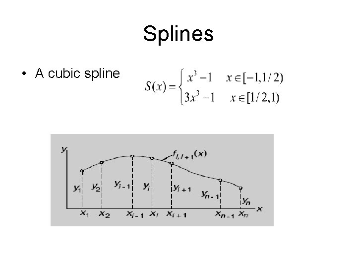 Splines • A cubic spline 