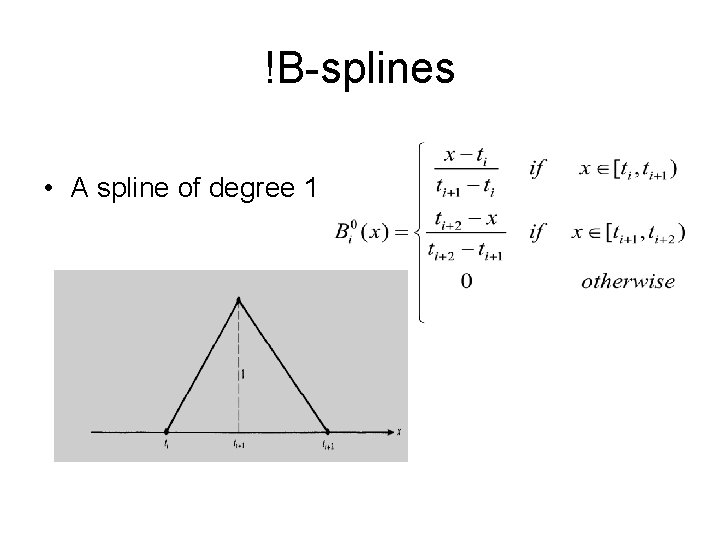 !B-splines • A spline of degree 1 