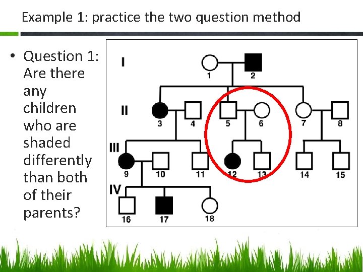 Example 1: practice the two question method • Question 1: Are there any children