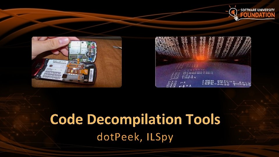 Code Decompilation Tools dot. Peek, ILSpy 