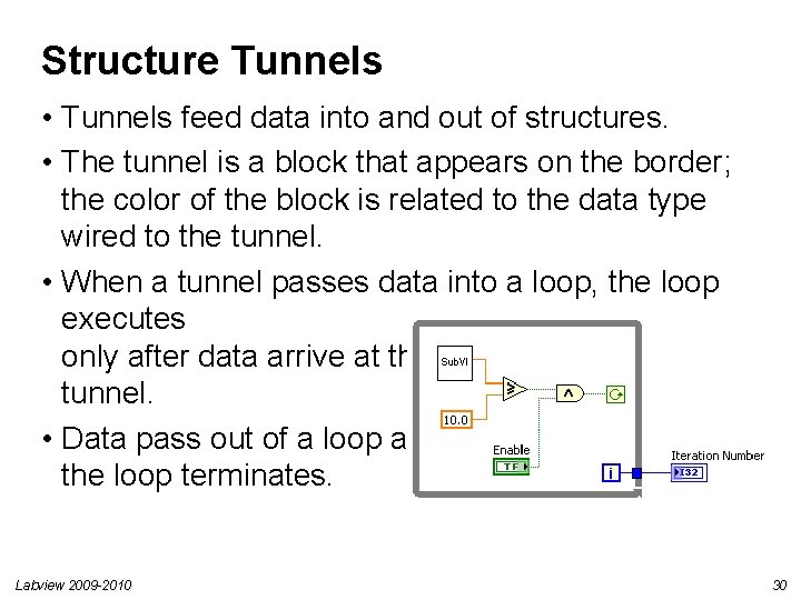 Structure Tunnels • Tunnels feed data into and out of structures. • The tunnel