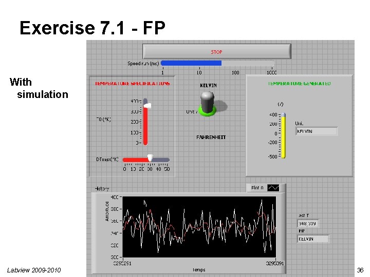 Exercise 7. 1 - FP With simulation Labview 2009 -2010 36 