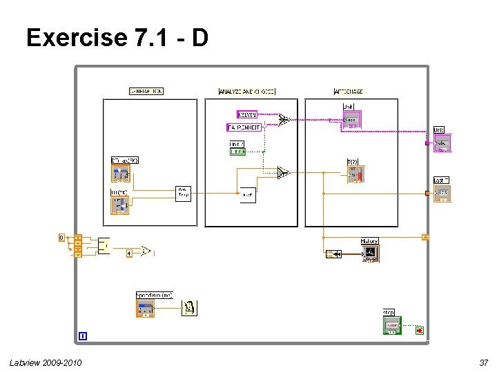 Exercise 7. 1 - D Labview 2009 -2010 37 Exercise 7. 1 - D Labview 2009 -2010 37