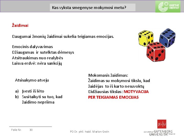 Was passiert im Gehirn beim metu? Lernen? Kas vyksta smegenyse mokymosi Žaidimai Daugumai žmonių