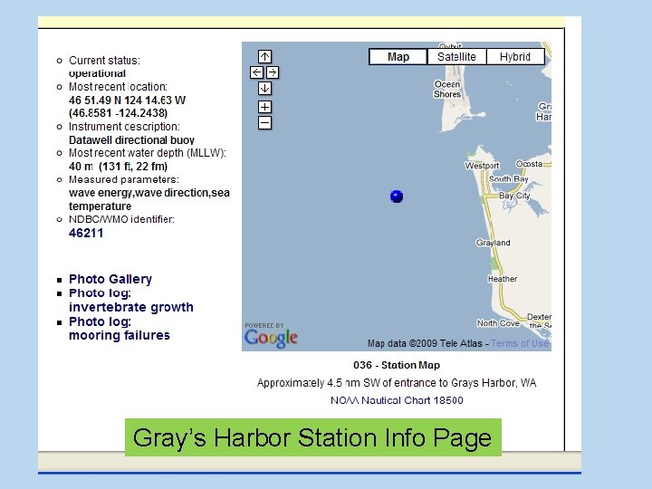 Gray’s Harbor Station Info Page 