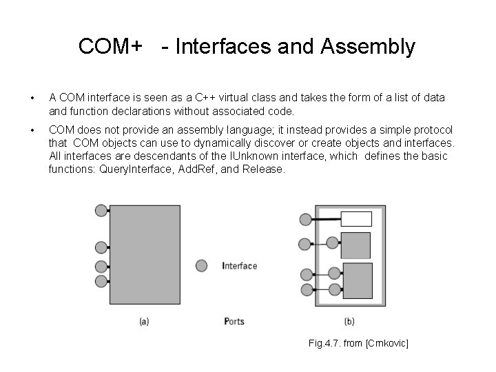 COM+ - Interfaces and Assembly • A COM interface is seen as a C++