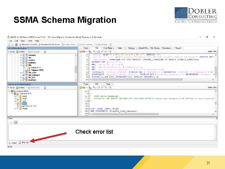 SSMA Schema Migration Check error list 31 SSMA Schema Migration Check error list 31