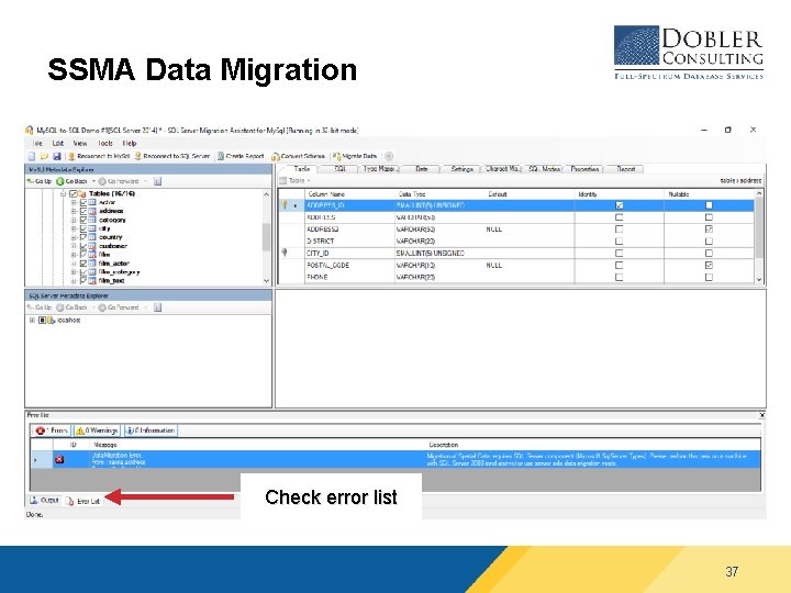 SSMA Data Migration Check error list 37 SSMA Data Migration Check error list 37