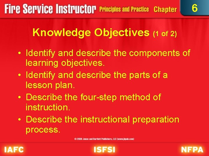 6 Knowledge Objectives (1 of 2) • Identify and describe the components of learning