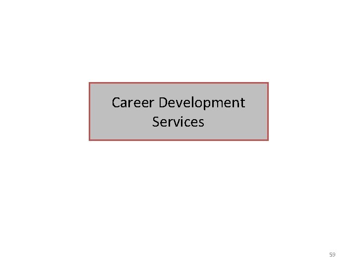 Career Development Services 59 