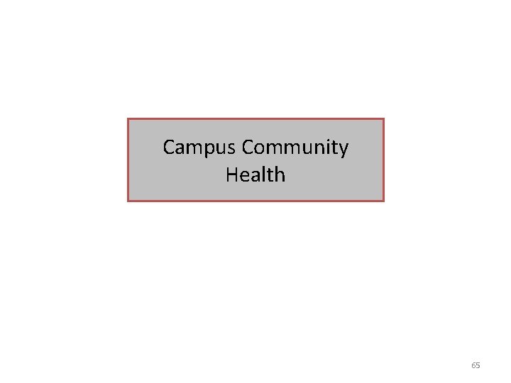 Campus Community Health 65 