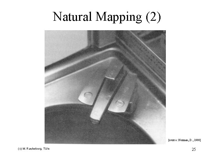 Natural Mapping (2) [source: Norman, D. , 1988] (c) M. Rauterberg, TU/e 25 