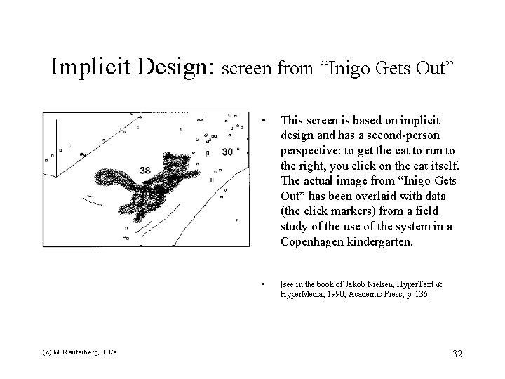 Implicit Design: screen from “Inigo Gets Out” (c) M. Rauterberg, TU/e • This screen