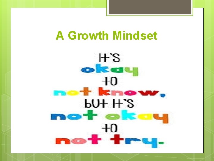 A Growth Mindset 