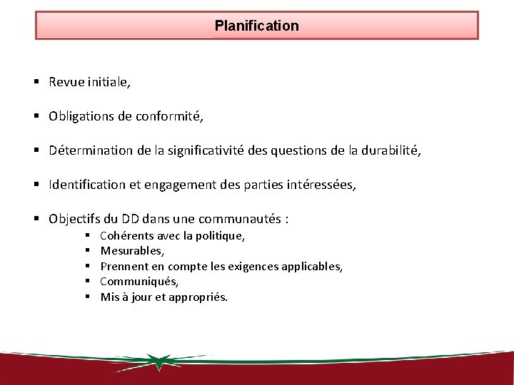 Planification § Revue initiale, § Obligations de conformité, § Détermination de la significativité des