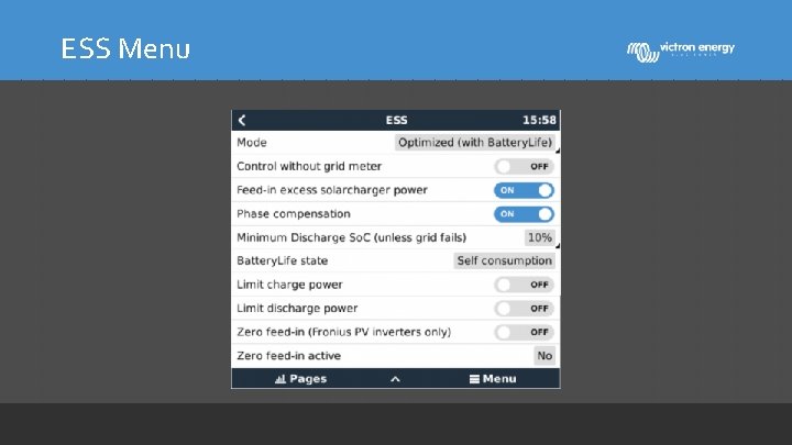 ESS Menu 