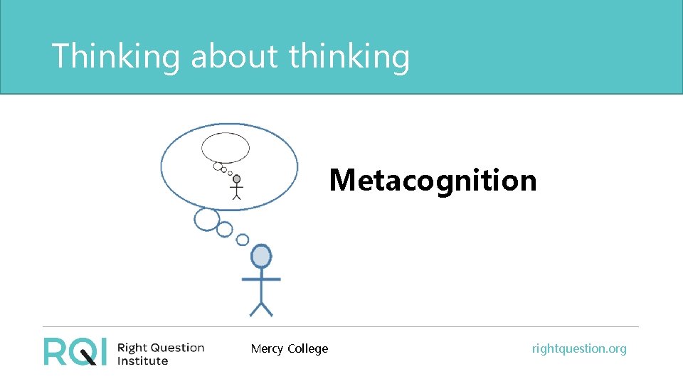 Thinking about thinking Metacognition Mercy College rightquestion. org 