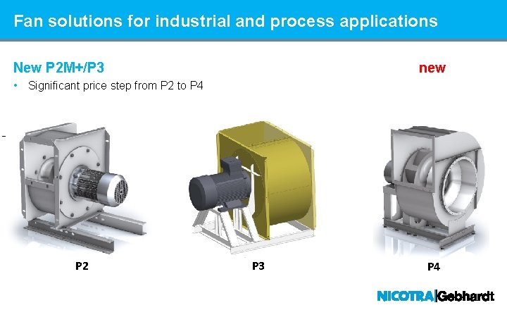 Fan solutions for industrial and process applications New P 2 M+/P 3 new •