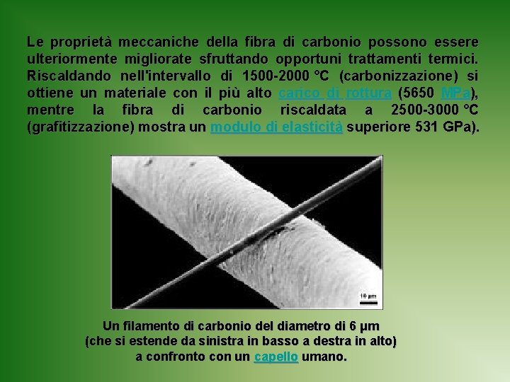 Le proprietà meccaniche della fibra di carbonio possono essere ulteriormente migliorate sfruttando opportuni trattamenti