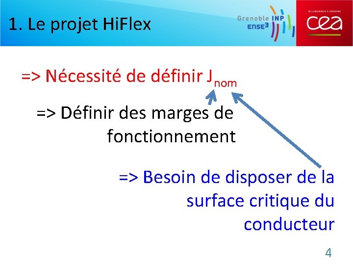 1. Le projet Hi. Flex => Nécessité de définir Jnom => Définir des marges