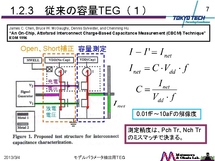 1. 2. 3　従来の容量TEG（１） James C. Chen, Bruce W. Mc. Gaughy, Dennis Sylvester, and Chenming