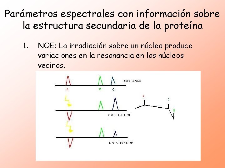 Parámetros espectrales con información sobre la estructura secundaria de la proteína 1. NOE: La
