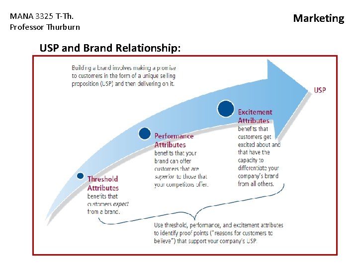 MANA 3325 T-Th. Professor Thurburn USP and Brand Relationship: Marketing MANA 3325 T-Th. Professor Thurburn USP and Brand Relationship: Marketing
