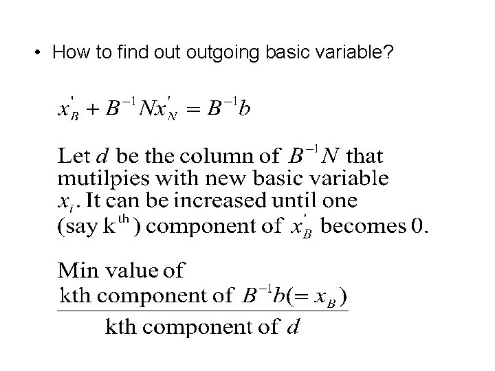  • How to find outgoing basic variable? 