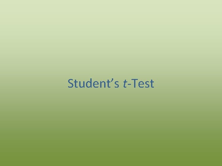 Student’s t-Test 