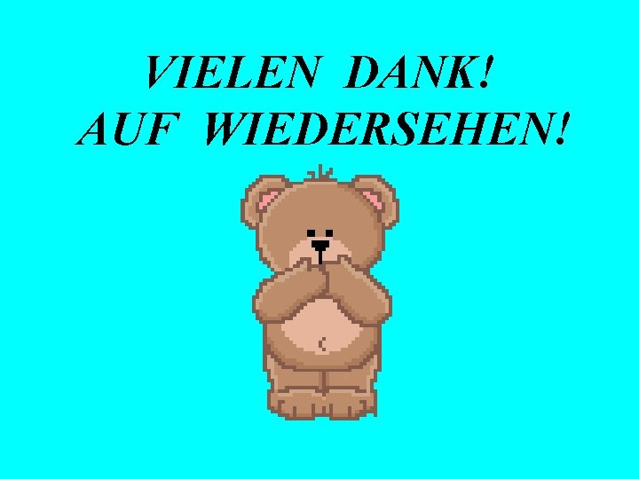 VIELEN DANK! AUF WIEDERSEHEN! 