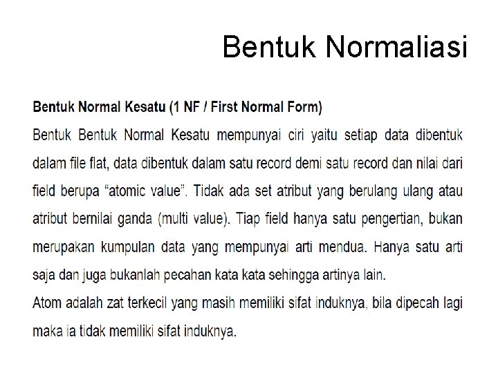 Bentuk Normaliasi 
