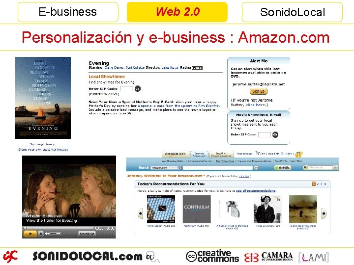 E-business Web 2. 0 Sonido. Local Personalización y e-business : Amazon. com 