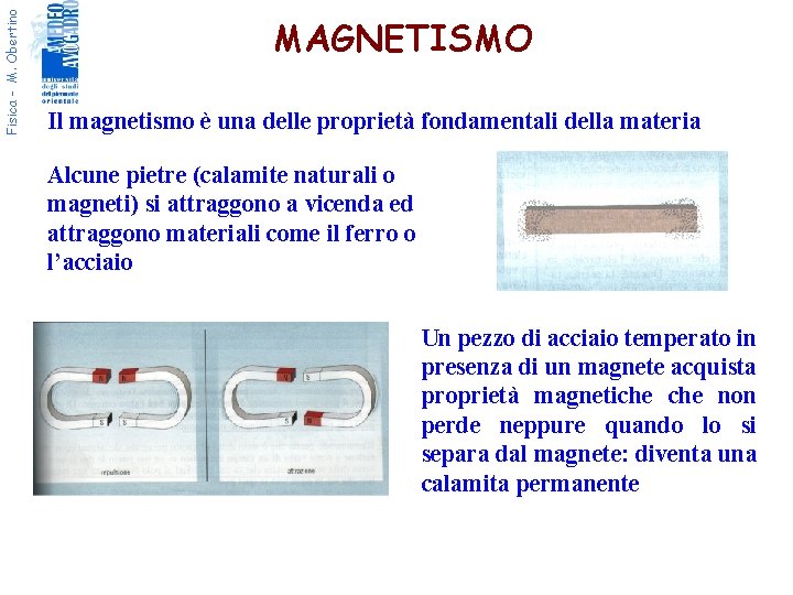 Fisica - M. Obertino MAGNETISMO Il magnetismo è una delle proprietà fondamentali della materia