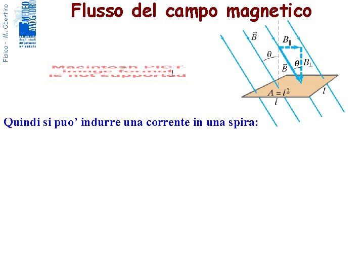 Fisica - M. Obertino Flusso del campo magnetico Quindi si puo’ indurre una corrente