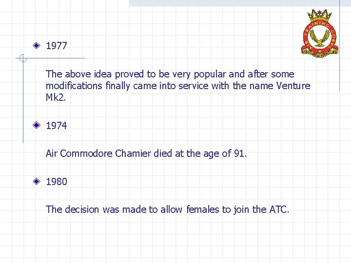 1977 The above idea proved to be very popular and after some modifications finally