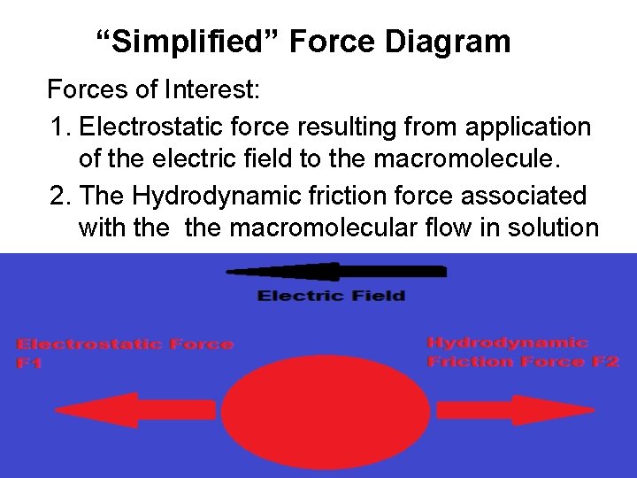 “Simplified” Force Diagram Forces of Interest: 1. Electrostatic force resulting from application of the