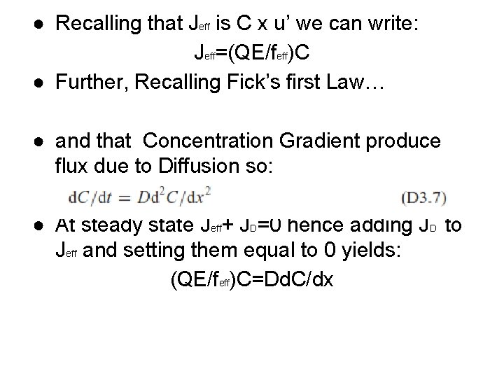 ● Recalling that Jeff is C x u’ we can write: Jeff=(QE/feff)C ● Further,