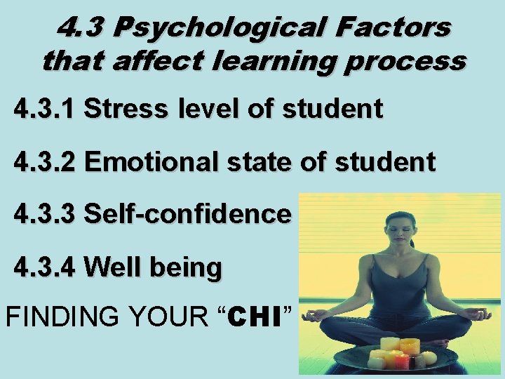 4. 3 Psychological Factors that affect learning process 4. 3. 1 Stress level of