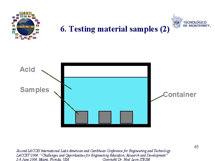 6. Testing material samples (2) Acid Samples Container Second LACCEI International Latin American and
