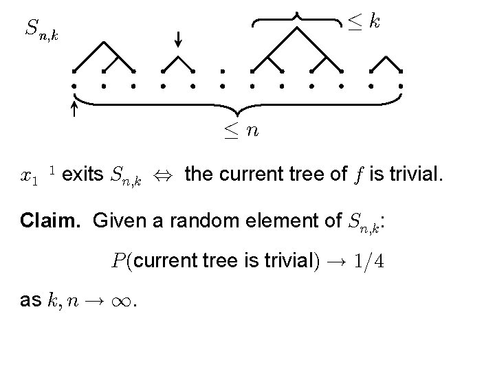  exits the current tree of is trivial. Claim. Given a random element of